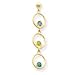 14k Blue Topaz and Peridot Triple Drop Circle title=