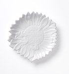 Clay Art Sculpted White Sunflower Salad Plates - Set of 4
