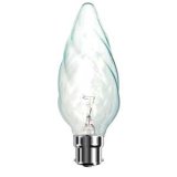 50 Pack - 40W BC Clear 55mm Twisted Candle Bulb
