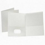 Oxford Leatherette Twin Pocket Portfolios, 8-1/2x11, White, 25/Box ESS57504