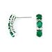 14K Gold Diamond and Three Stone Emerald Earring