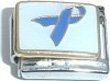 Clearly Charming Dark Blue Ribbon Child Abuse, Colon Cancer Awareness Italian Charm