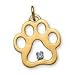 14k Puppy Paws Charm with a December, Blue Zircon Gemstone