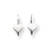 14k White Gold Leverback Heart Childrens Earrings