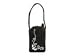 Nicole Miller Suede Front Flap Universal Cell Phone Carry Case with Hand Strap, Black with Clear Gems