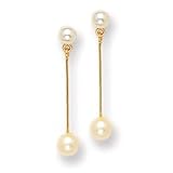 14k 4-4.5mm Cultured Pearl Drop Post Earrings - SE1754