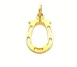 Charm - 14kt Gold Solid Polished Horseshoe Charm