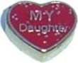 Clearly Charming Heart My Daughter Heart Locket Charm Word, Saying Theme