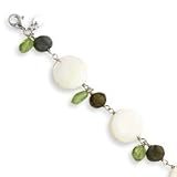 Sterling Silver Labidorite/Amazonite/Peridot/Mother of Pearl Bracelet