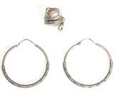 ShalinCraft Earring and Ring Sets Sterling Silver Jewelry Hand Engraved Indian Style