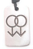 GAY MEN SYMBOL Dog Tag Silver Tone Pewter PENDANT Necklace