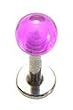 Surgical Steel Ball UV Purple Labret Sold as a Pair