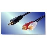 アクロス AUDIO変換ケーブル 5m ステレオミニオス-RCAピン×2 AVC-129