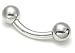 316L Surgical Steel Bent Curved Barbell 6g 6 Gauge