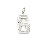 14kt White Gold Number Charm