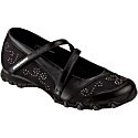 Women's Skechers Bikers Blush - Black Leather/Mesh/Silver Studded Trim