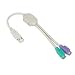 USB to PS/2 Y Cable Adapter With USB A-type to 2x Mini Din6 Female Connectors.