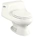 KOHLER 3386-0 Rialto One-Piece Round Toilet with French Curve Toilet Seat and Left-Hand Trip Lever, White