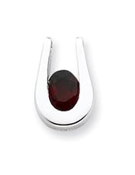 Sterling Silver Garnet Pendant QC2164"