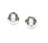 14k White 7 mm Ball Friction-Back Stud Earrings