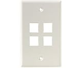 Leviton M07-41080-04A 4 Port Quickport Flush Mount Wall Plate