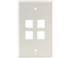 118VP8tVQ4L Leviton M07 41080 04A 4 Port Quickport Flush Mount Wall Plate