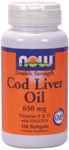 Cod Liver Oil Double Strength by NOW Foods - (650mg - 100 Softgels)