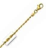 14k Yellow Gold D/C 18 Inch X 1.5 mm Rope Chain Necklace