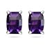 7x5 mm Amethyst Scroll Earrings in 14K White Gold title=