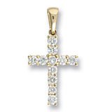 18 carat Solid Gold claw set Half Carat Fine Diamond Cross