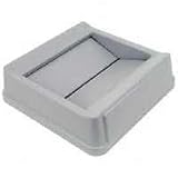 Trash Container Lid, Untouchable, Square, Swing-Free, Gray, Fits RUB3568 and 356 RUB268900GRA