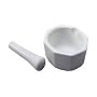 3-1/2-Inch Octaganol Porcelain Mortar and Pestle, White