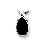 Sterling Silver Onyx Teardrop Earrings
