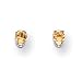 14k White Gold 3mm Citrine Stud Earrings XBE119