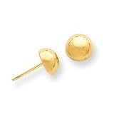 14k Polished 8mm Half Ball Post Earrings