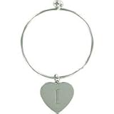 Ganz Alphabet Metal Ring and Heart Charm Key Ring, I