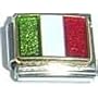 Clearly Charming Italy Flag Italian Charm Bracelet Link