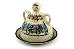 Polish Pottery Cheese Lady (7.87in.H x 9.45in.W x 9.45in.L) Traditional Pattern - H2084C