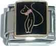 Clearly Charming Black Cat Animal Italian Charm Bracelet Link