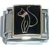 Clearly Charming Black Cat Animal Italian Charm Bracelet Link