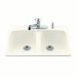 Kohler K-5942-3 Brookfield Kitchen Sink Biscuit