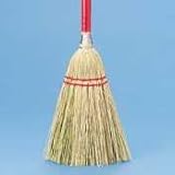 Lobby/Toy Broom, Corn Fiber Bristles, 7/8 Dia. Red Wood Handle, 39 Long