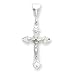 Sterling Silver Diamond-Cut Crucifix Pendant with 20 Inch Sterling Silver Chain