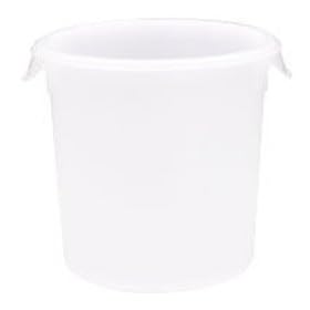 Rubbermaid 5724 White Polypropylene Round Storage Containers. Temperature range -20� F/-34� C to 212� F/100� C. NSF certified and commercial dishwasher safe. 8 quart size, case size 12.
