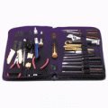 24 pcs Tool Kit - 7 Screwith Nut Drivers, Soldering Reel/Iron, Plier, Stripper/Crimper, Wrench, Extr