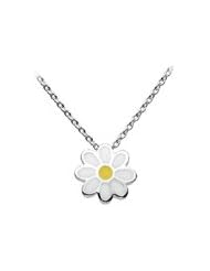 Girls Jewelry - Sterling Silver Slide Daisy Pendant Necklace (12-14 in)