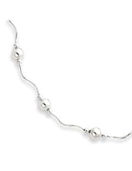 Sterling Silver Polished Bead Necklace QH1088-16"