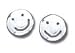 Smiley Face Solid Sterling Silver Small Post Earrings