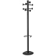 Alba Stan Hat and Coat Stand Tubular Steel with Umbrella Holder and 8 Pegs