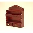 Dollhouse Miniature Kitchen Wall Shelf in Mahogany